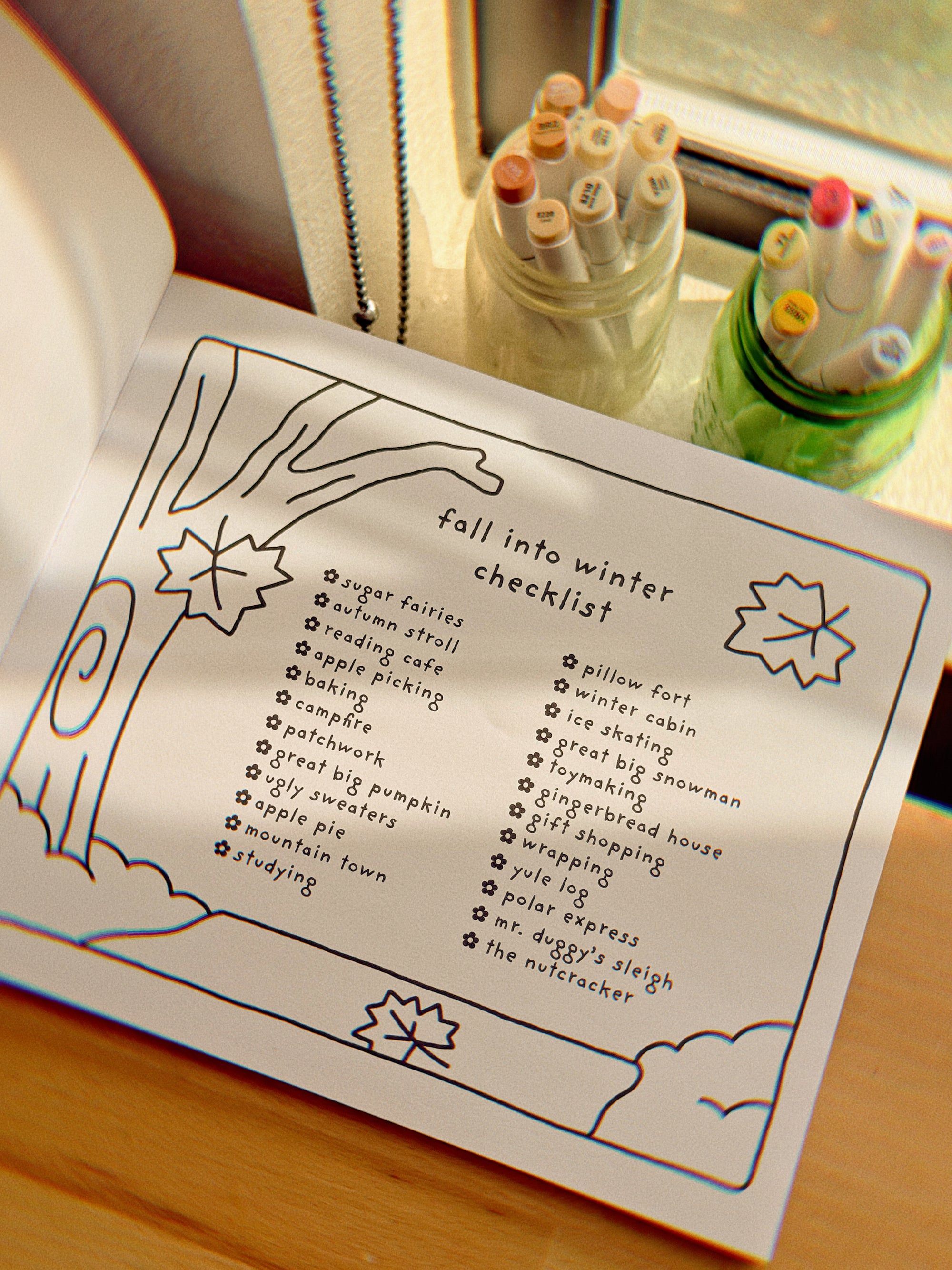 Fall Into Winter Coloring Book